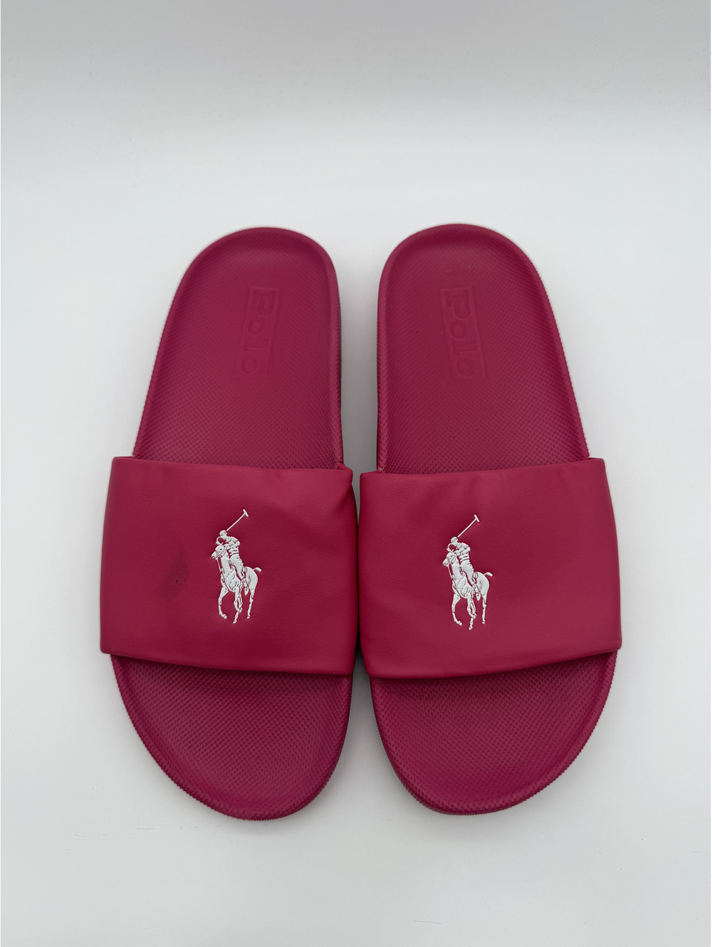 Polo Ralph Lauren Pink Big Pony Slide Sandals, Size US 9